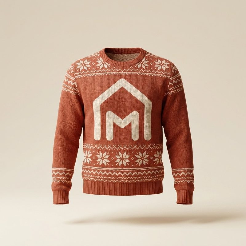 Weihnachts-Sweater mit eingestricktem Logo